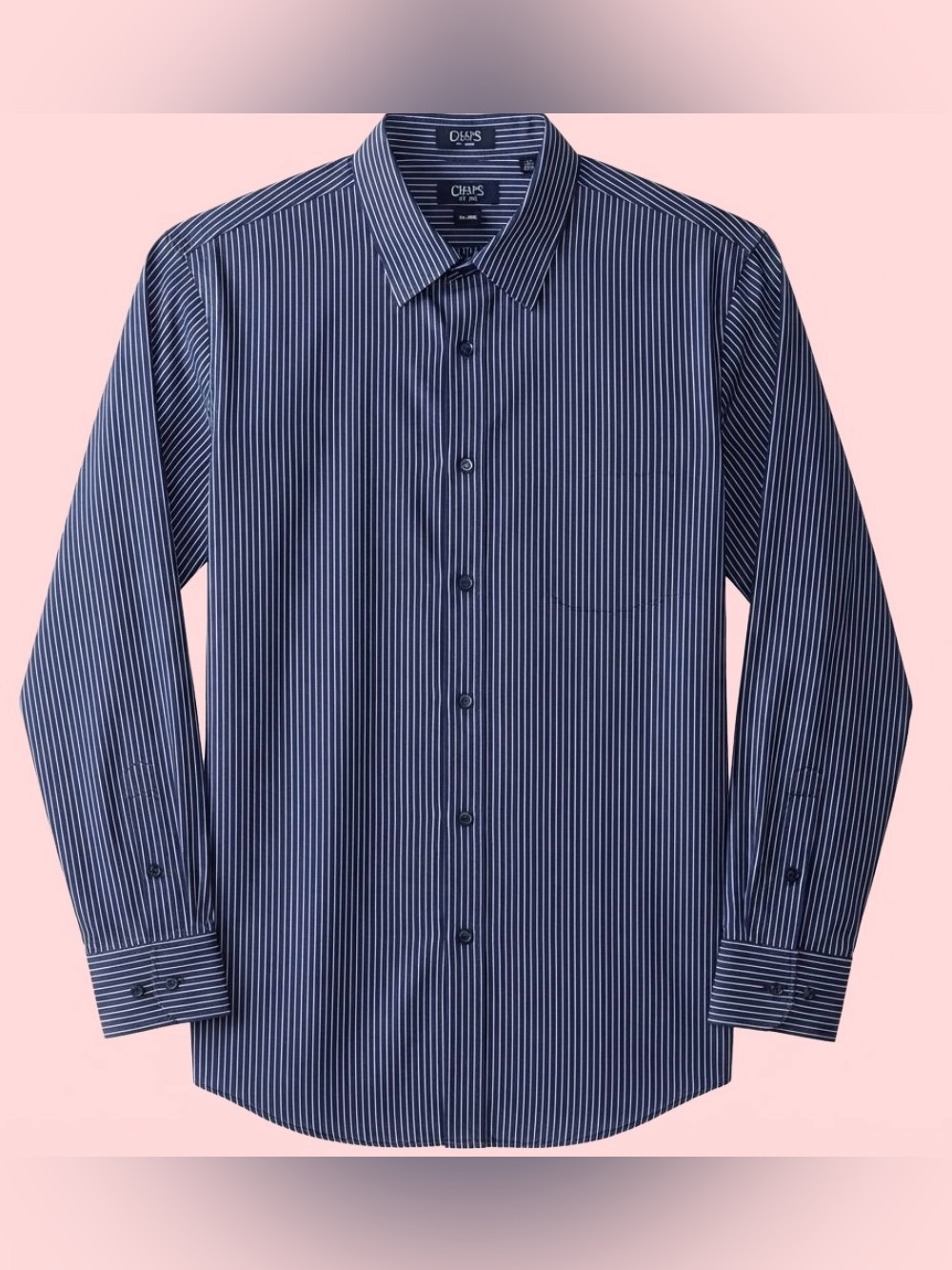 👔 Chaps No Iron Dress Shirt — Navy Pinstripe 💙 Sz XL great for layering